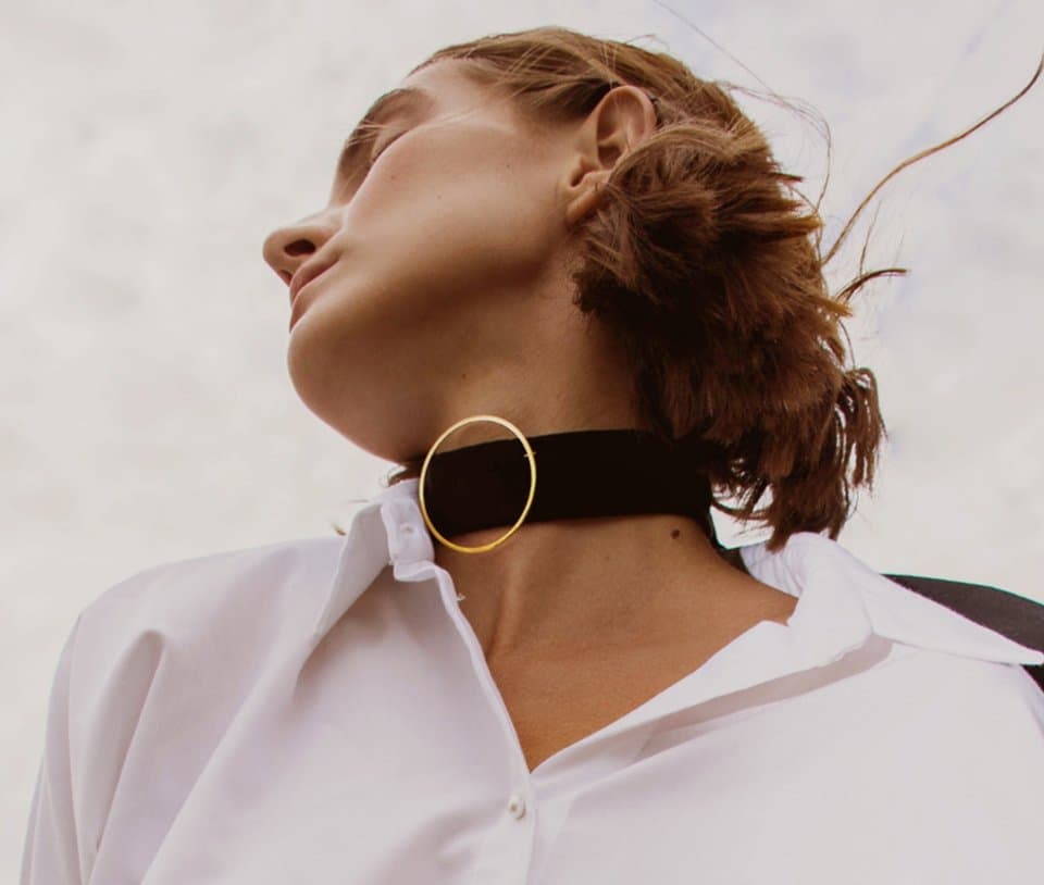 Close-up of a Lady Diamond jewelry choker